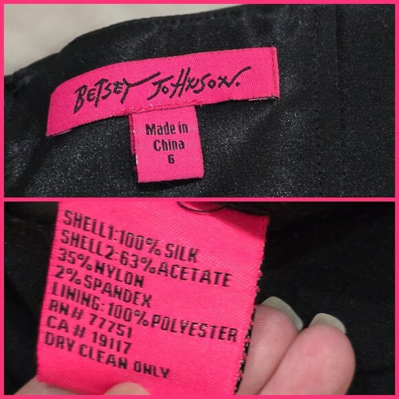 Betsey Johnson ✦ Strapless Leopard Peplum Dress ✦ Black Silk Blend Size 6 NWOT - Picture 14 of 16